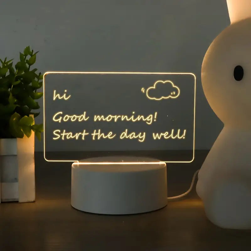 Creative LED Night Light USB Message Board with Pen - Perfect Gifts for Children, Wives, and Home Decoration"