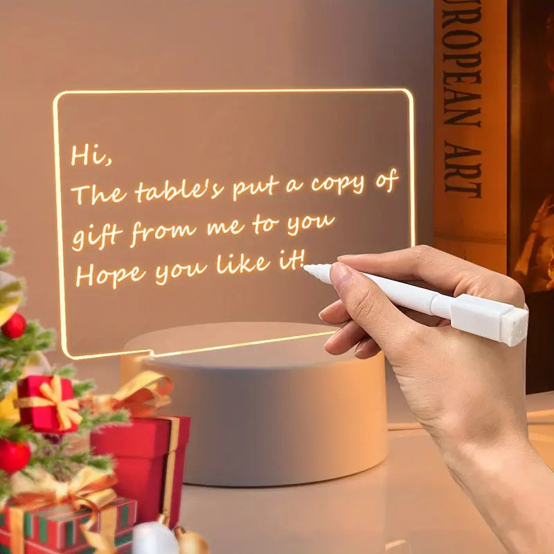 Creative LED Night Light USB Message Board with Pen - Perfect Gifts for Children, Wives, and Home Decoration"